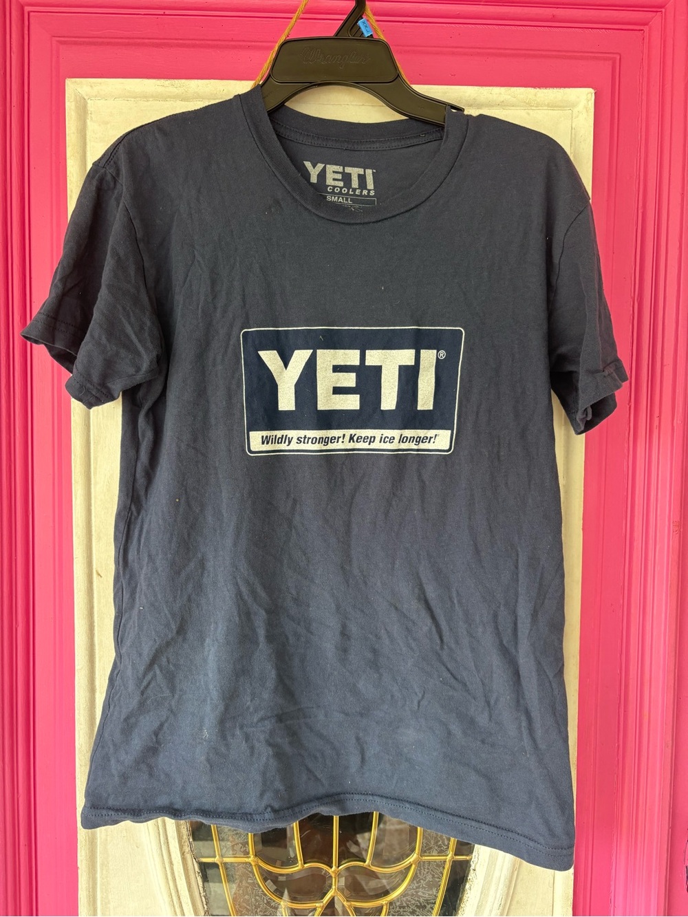 Yeti Men's Navy Blue Logo Short Sleeve Tee